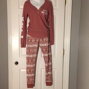PINK LONG SLEEVE HOLIDAY PJ SET